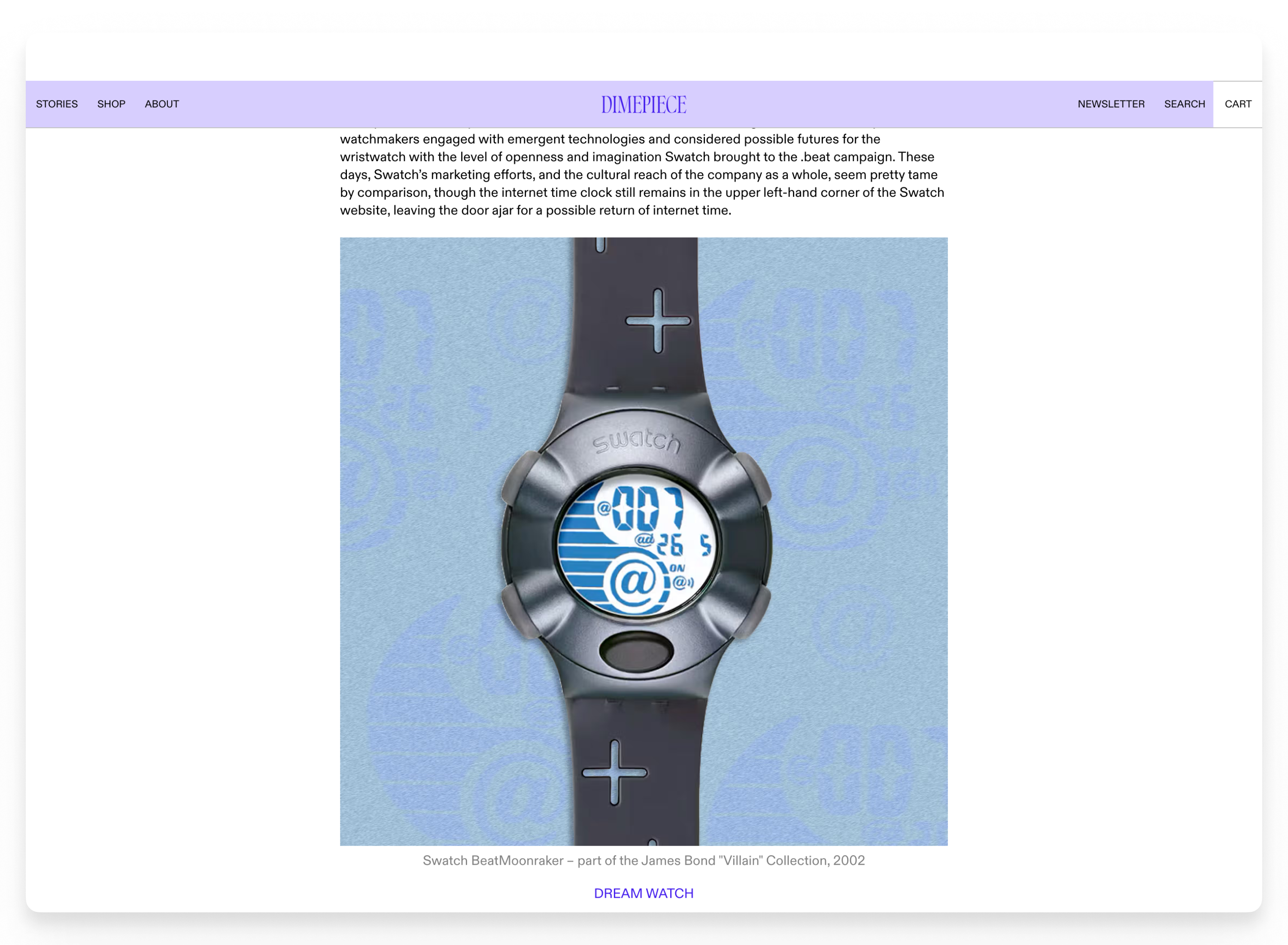 for Dimepiece magazine: on the .beat watch